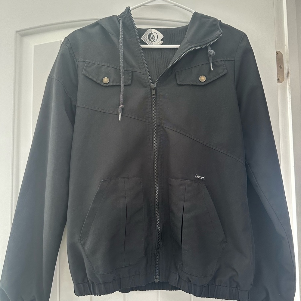 Volcom Women’s Charcoal Hooded Windbreaker